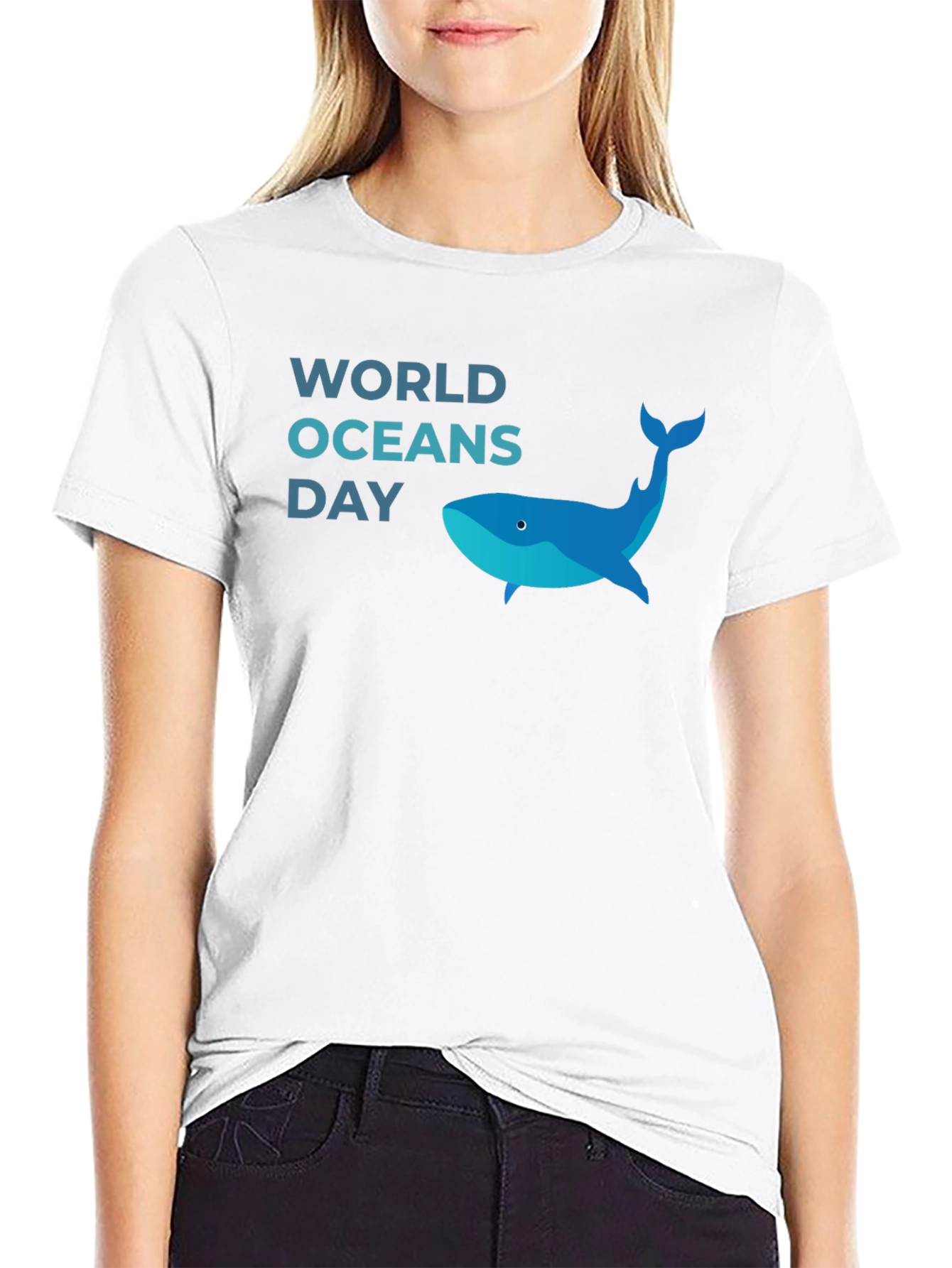 World Oceans Day Whale Graphic Tee - Black