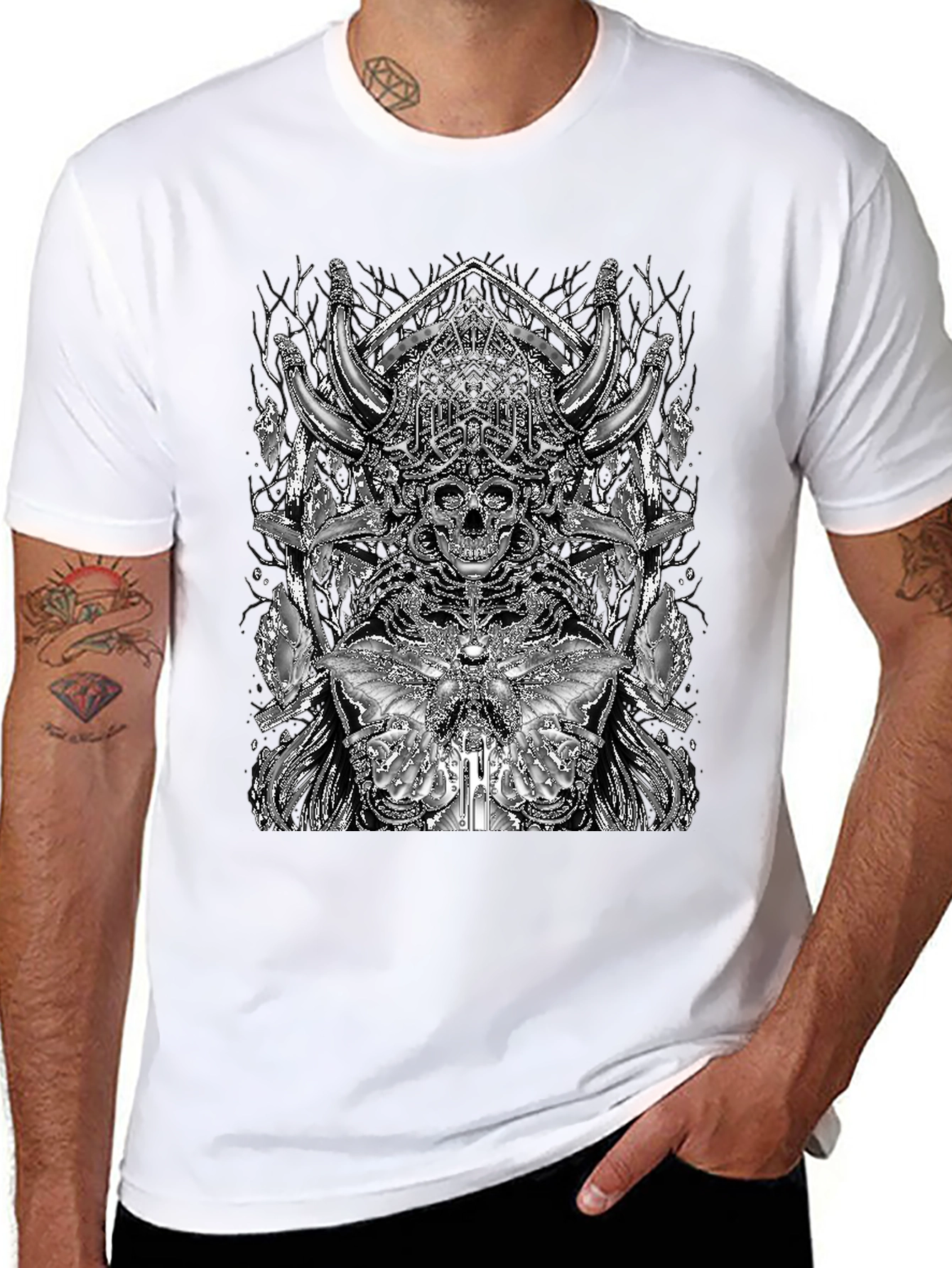 Skull & Butterfly Graphic Tee - Gothic Style