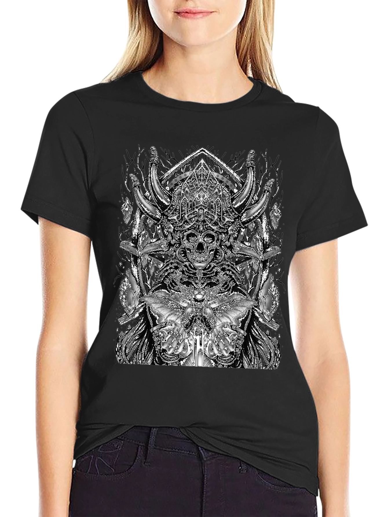 Skull & Butterfly Graphic Tee - Gothic Style