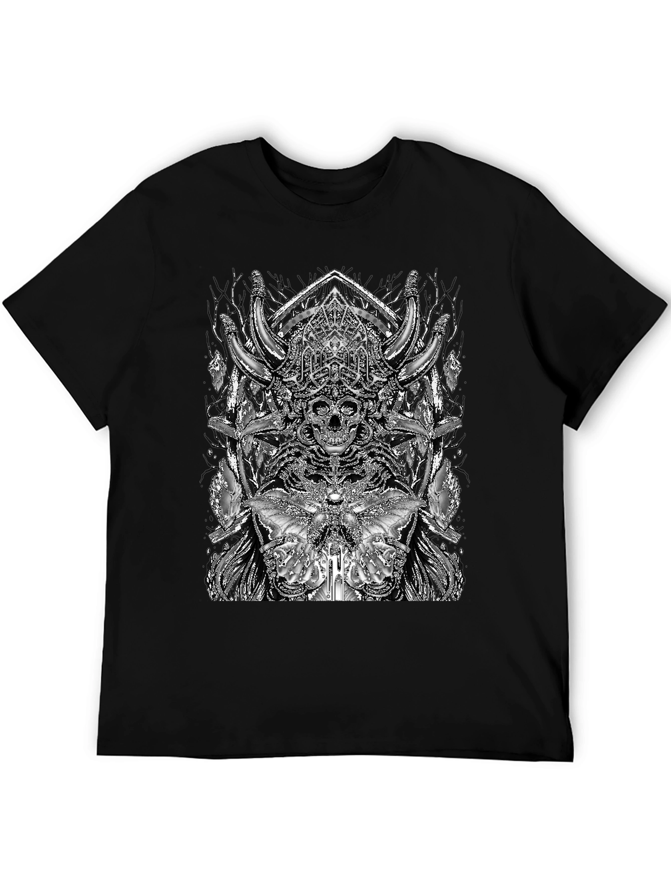Skull & Butterfly Graphic Tee - Gothic Style