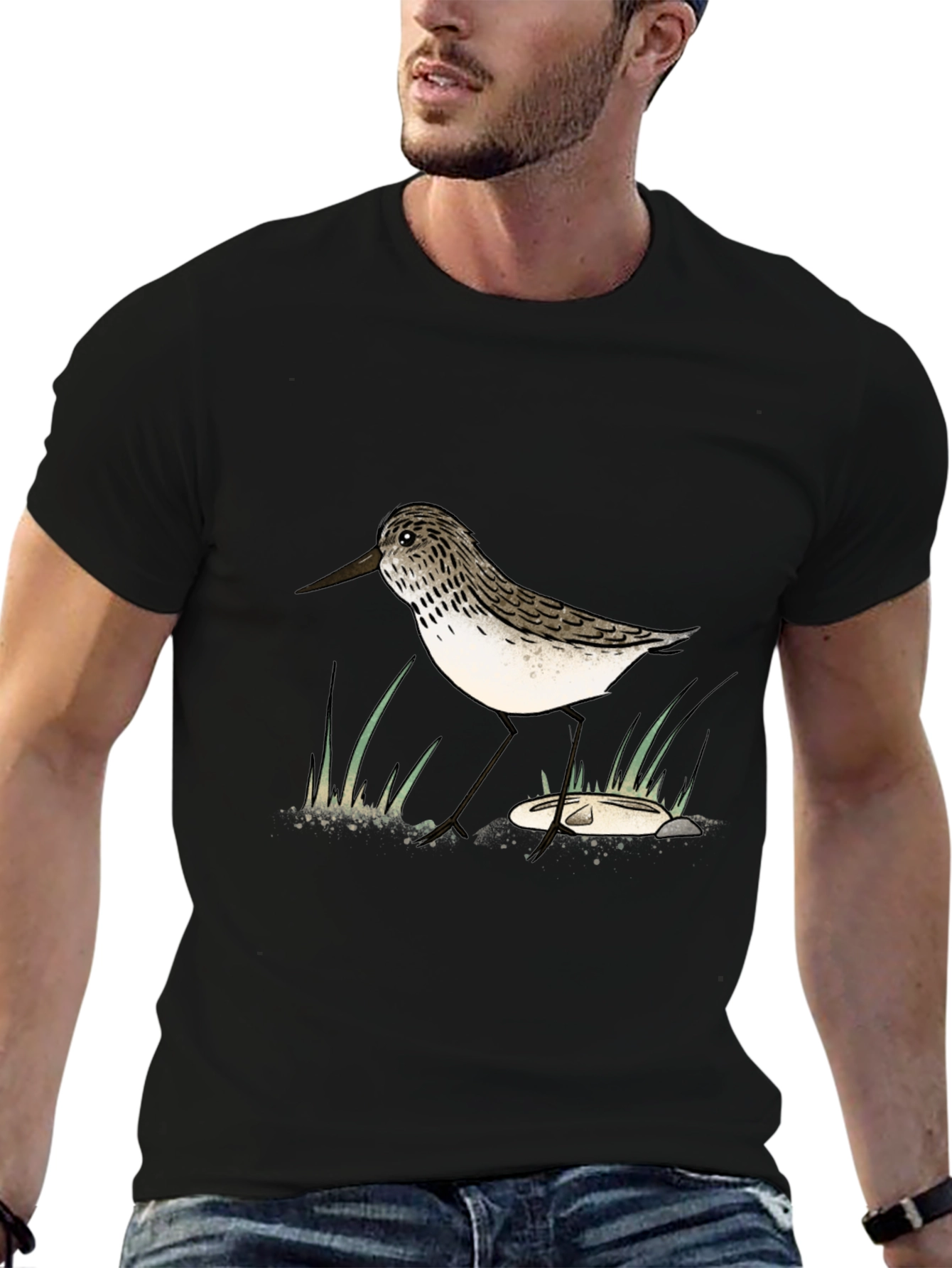 Sandpiper Graphic Tee - Nature Lovers Black T-Shirt