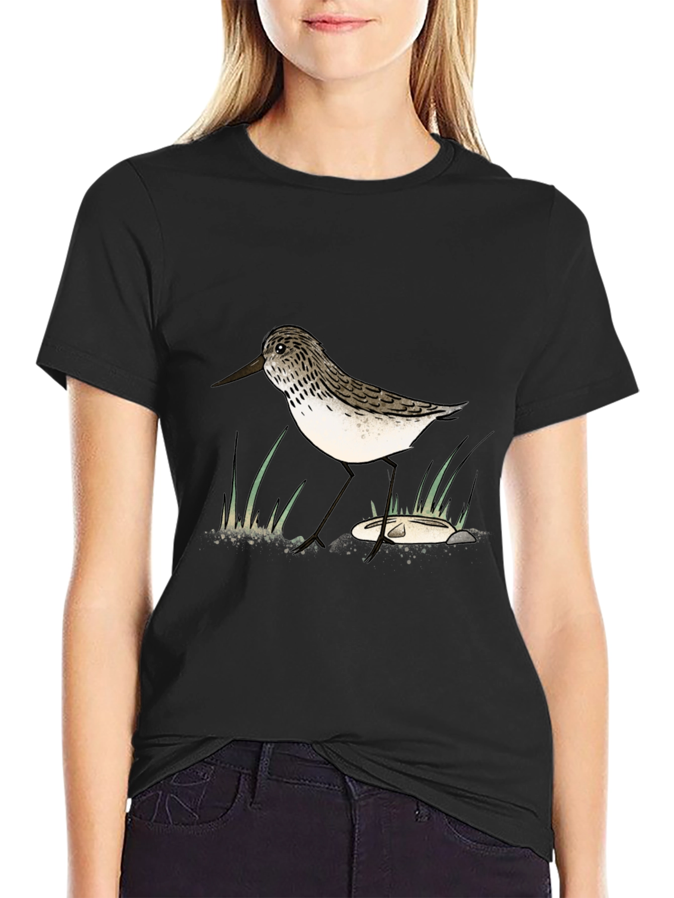Sandpiper Graphic Tee - Nature Lovers Black T-Shirt