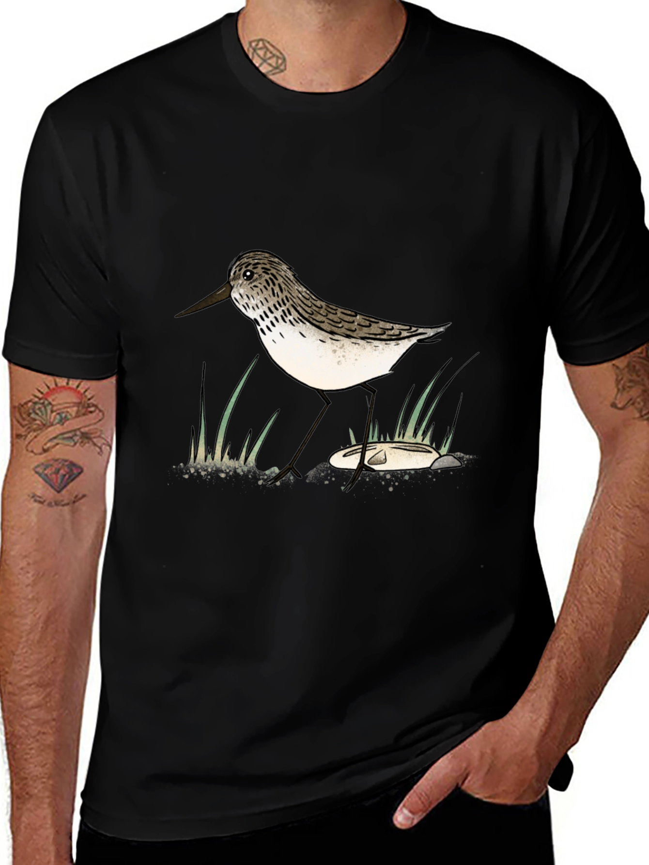 Sandpiper Graphic Tee - Nature Lovers Black T-Shirt