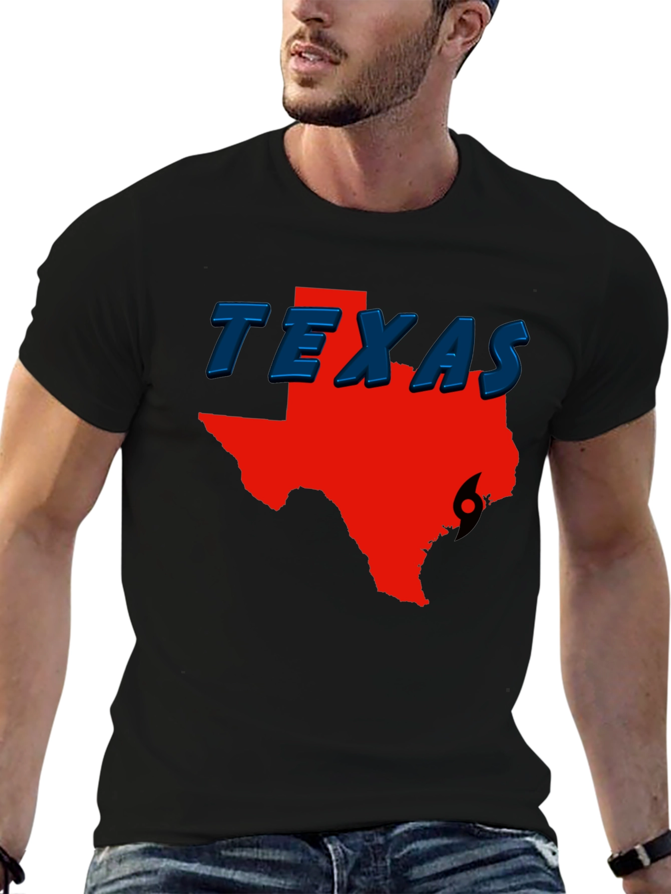 Texas Hurricane Graphic Tee - Black