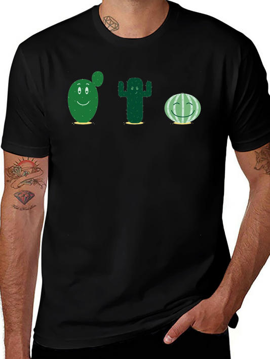 Cute Cactus T-Shirt - Black Cotton Tee