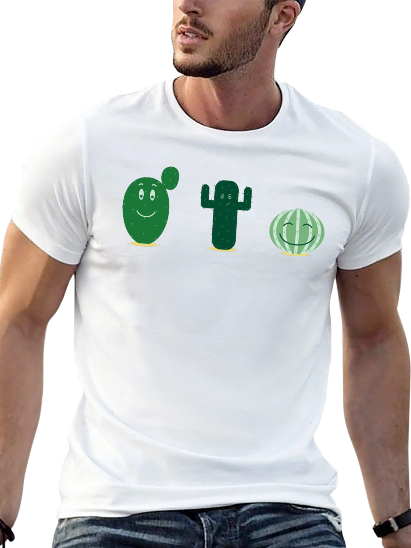 Cute Cactus T-Shirt - Black Cotton Tee