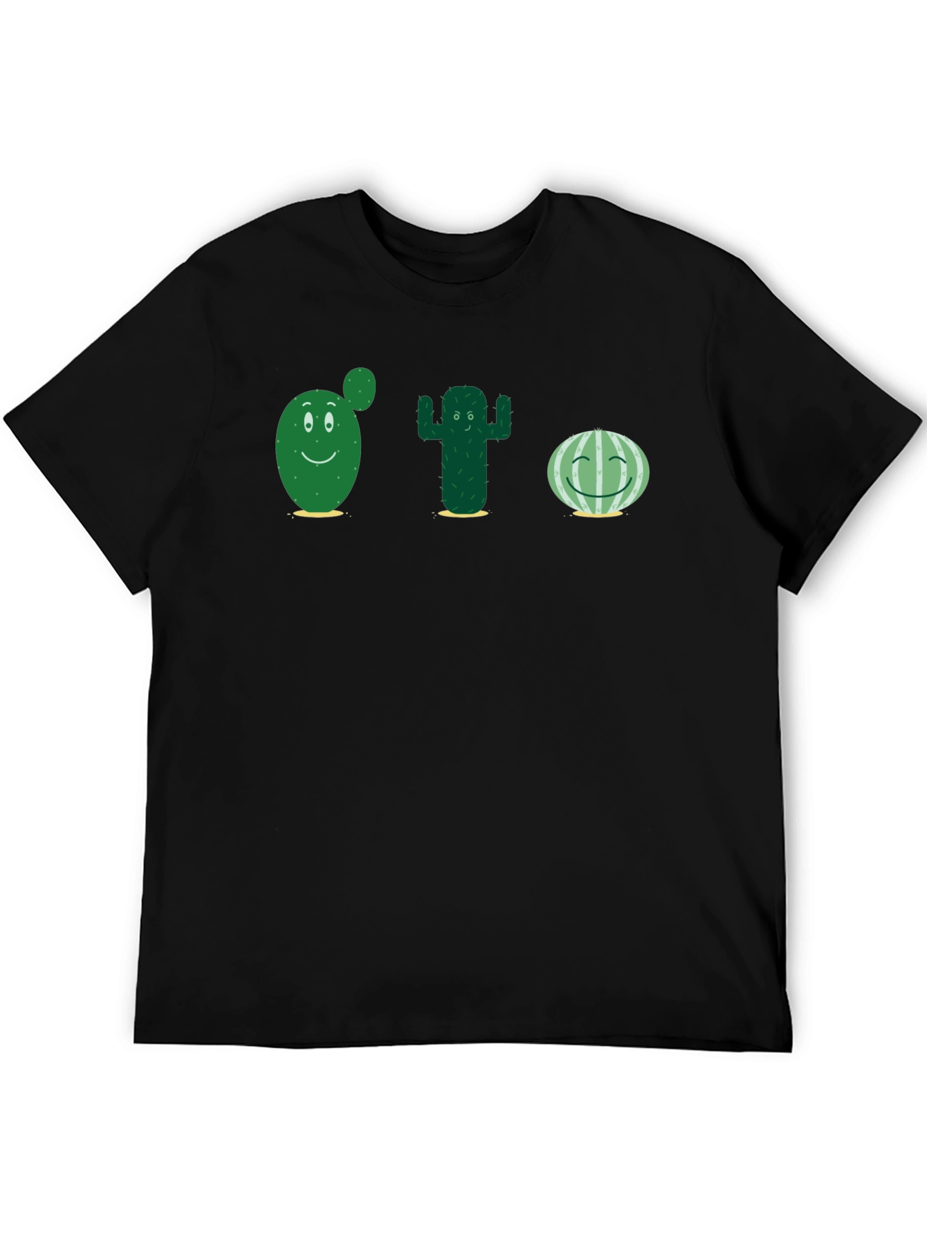 Cute Cactus T-Shirt - Black Cotton Tee