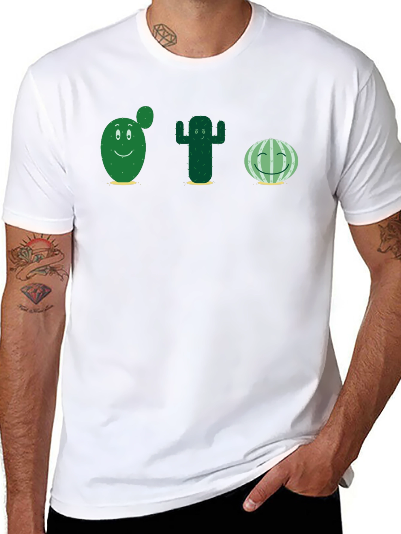 Cute Cactus T-Shirt - Black Cotton Tee