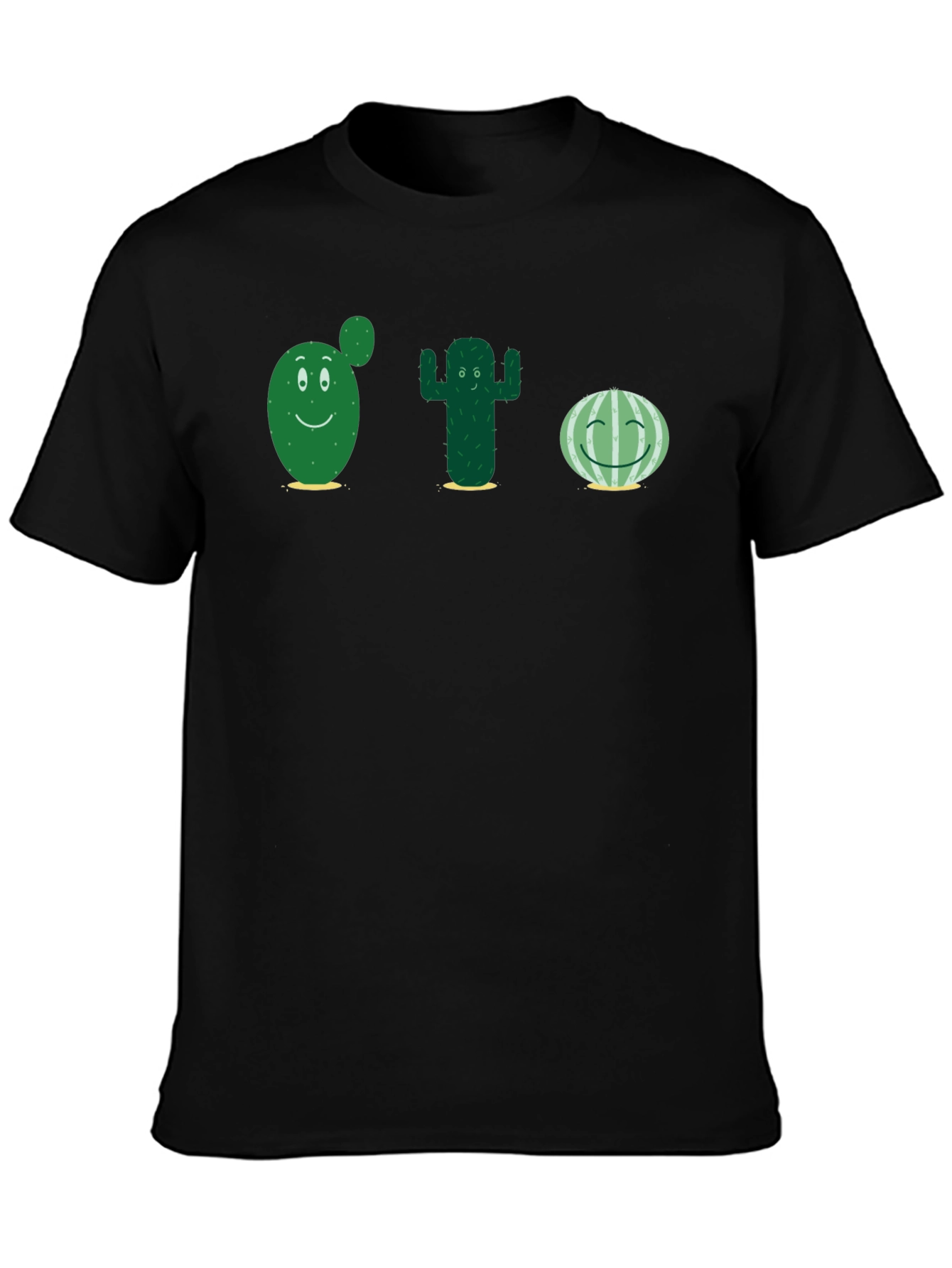 Cute Cactus T-Shirt - Black Cotton Tee