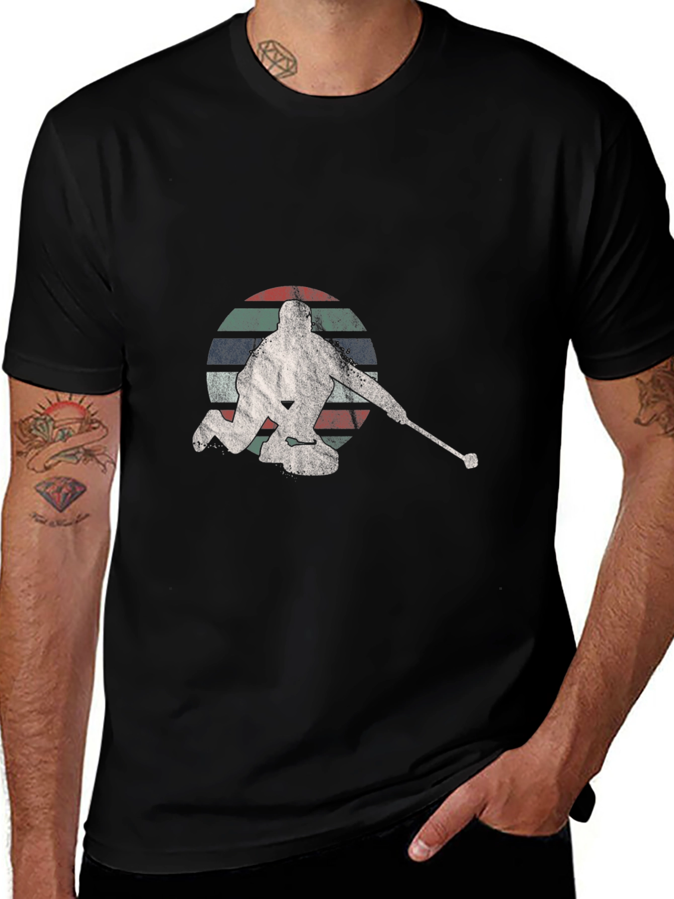 Retro Curling Silhouette T-Shirt