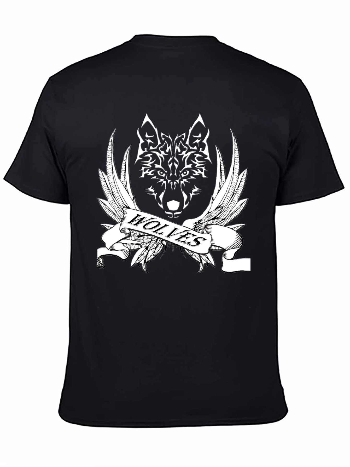 Wolves Graphic Print Black T-Shirt for Men