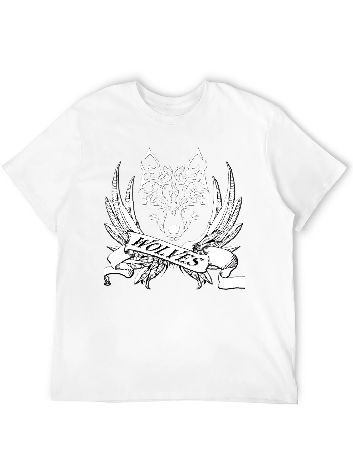 Wolves Graphic Print Black T-Shirt for Men