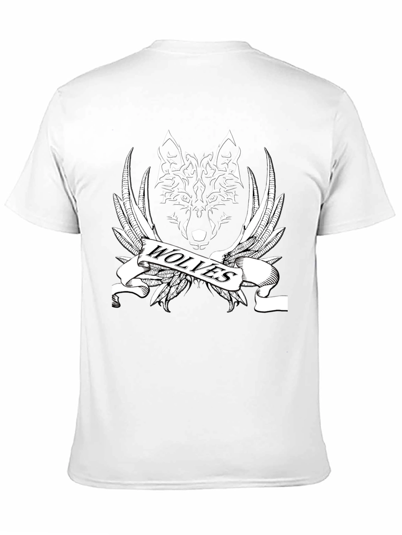 Wolves Graphic Print Black T-Shirt for Men