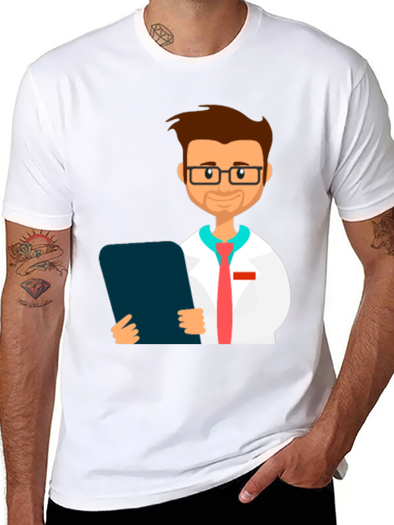 Doctor Cartoon Graphic Tee - Black