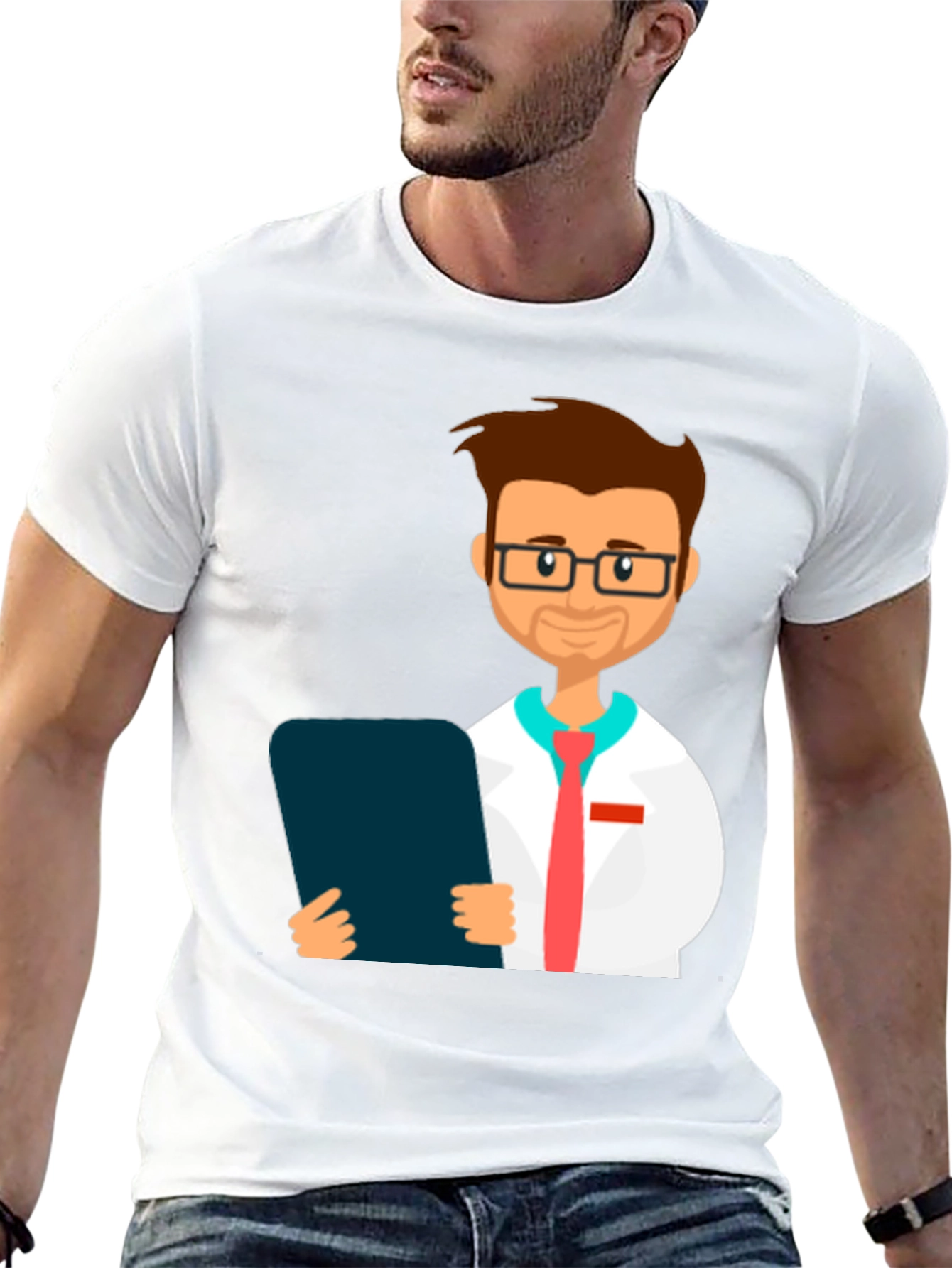 Doctor Cartoon Graphic Tee - Black