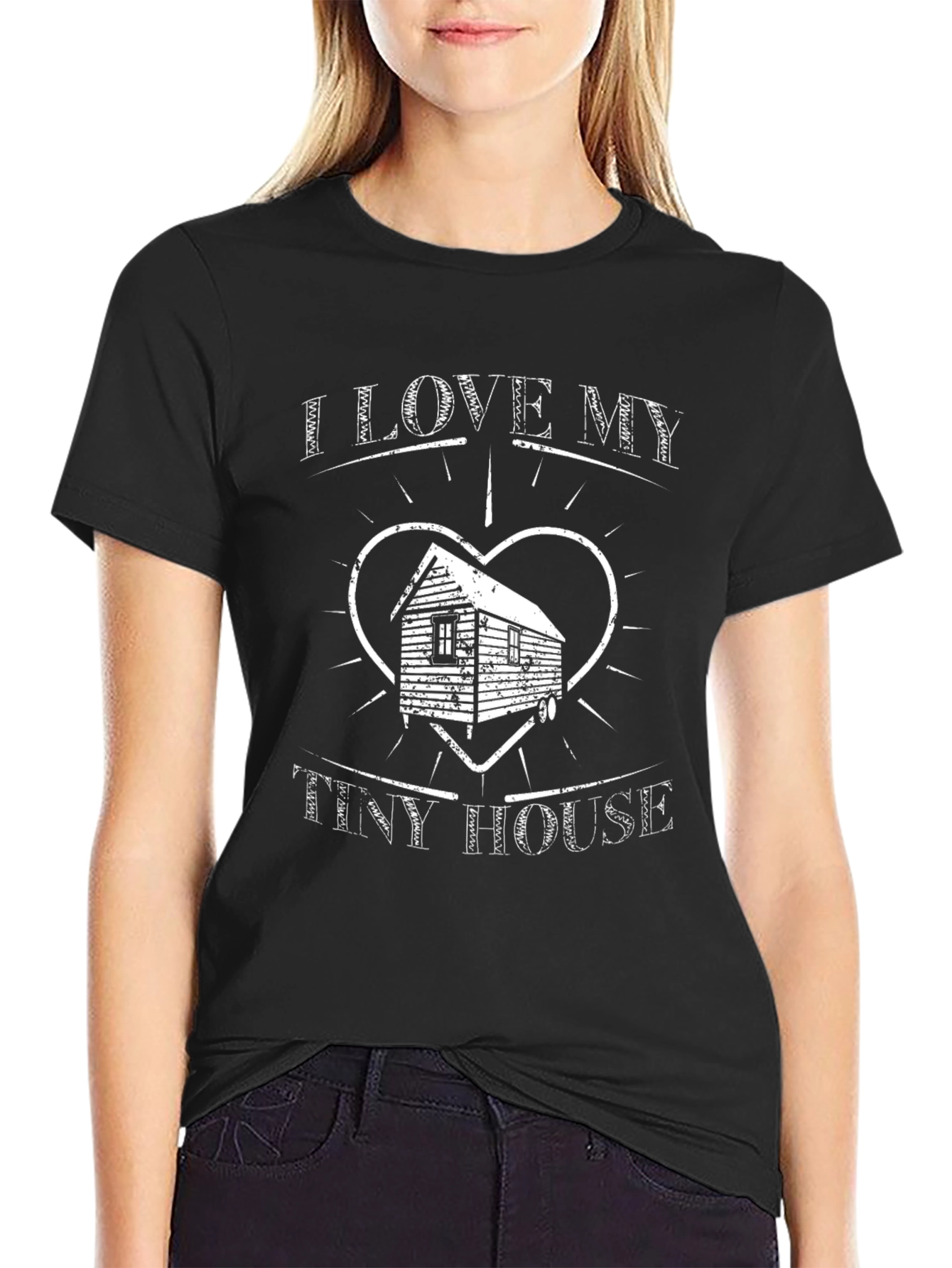 I Love My Tiny House Black T-Shirt