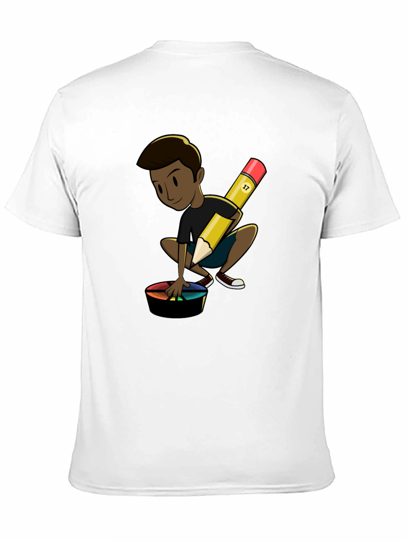 Artistic Character on Black T-Shirt