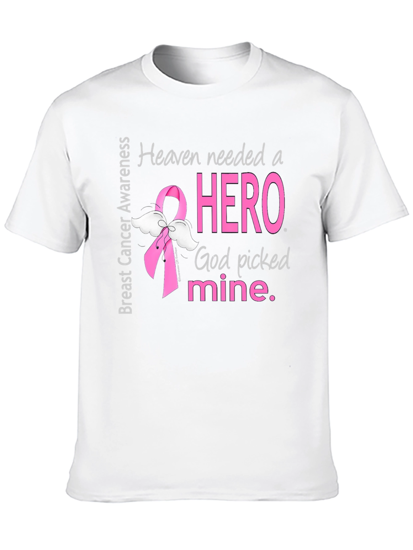 Breast Cancer Awareness T-Shirt - Heaven Needed a Hero