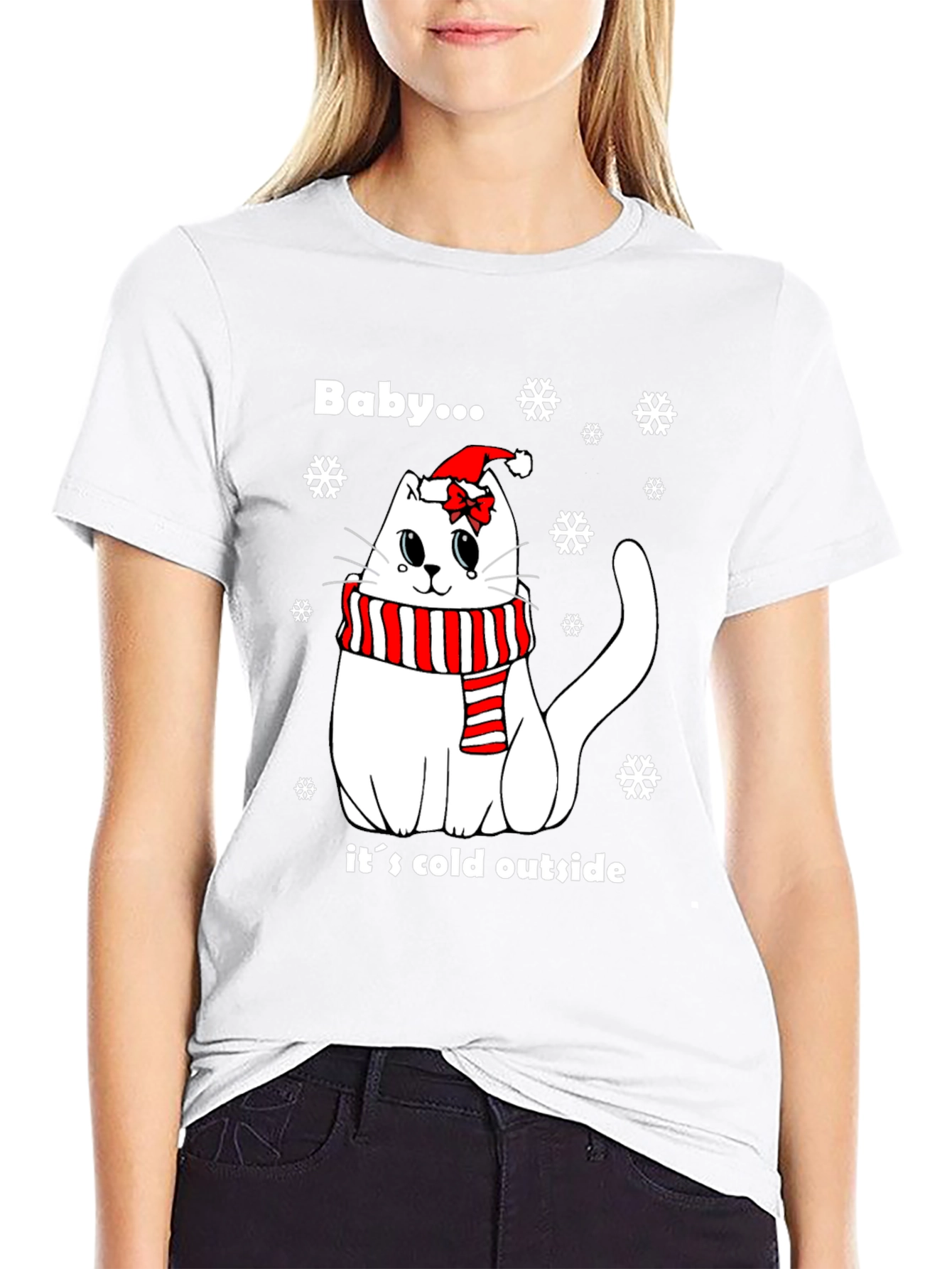 Baby Its Cold Outside Cat Christmas T-Shirt