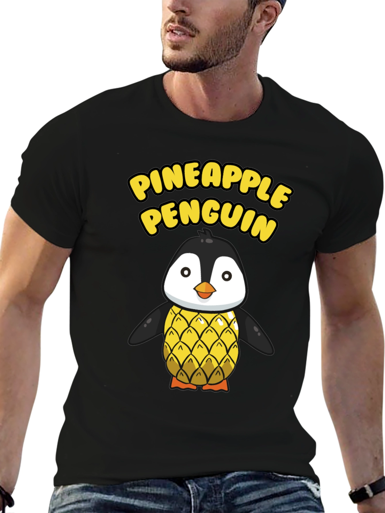 Pineapple Penguin Graphic T-Shirt