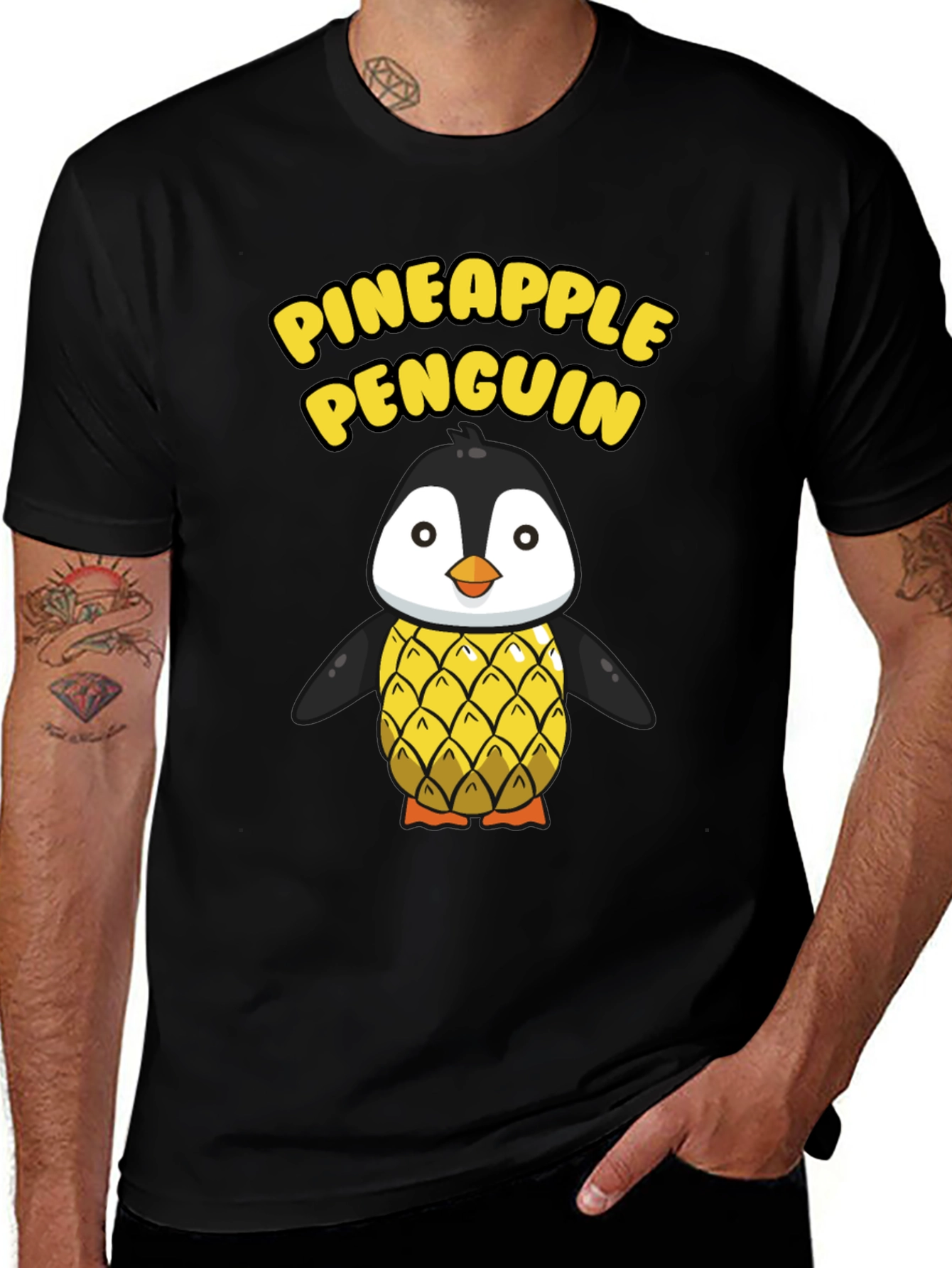 Pineapple Penguin Graphic T-Shirt