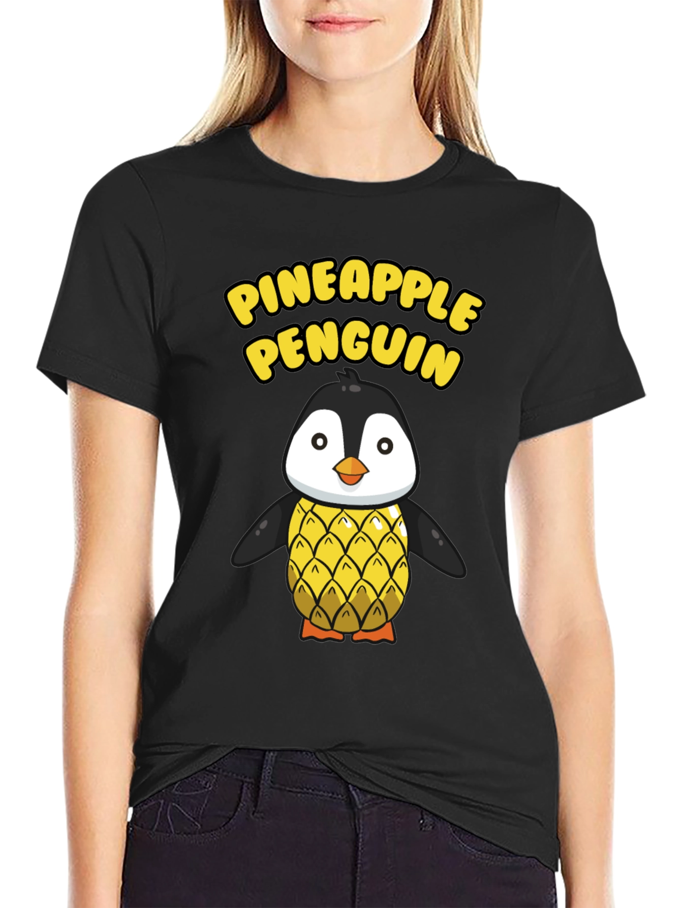 Pineapple Penguin Graphic T-Shirt