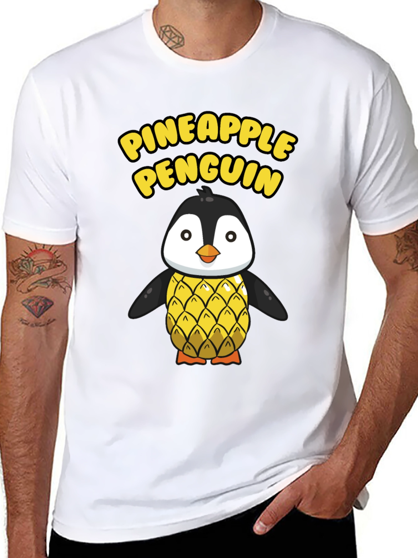 Pineapple Penguin Graphic T-Shirt