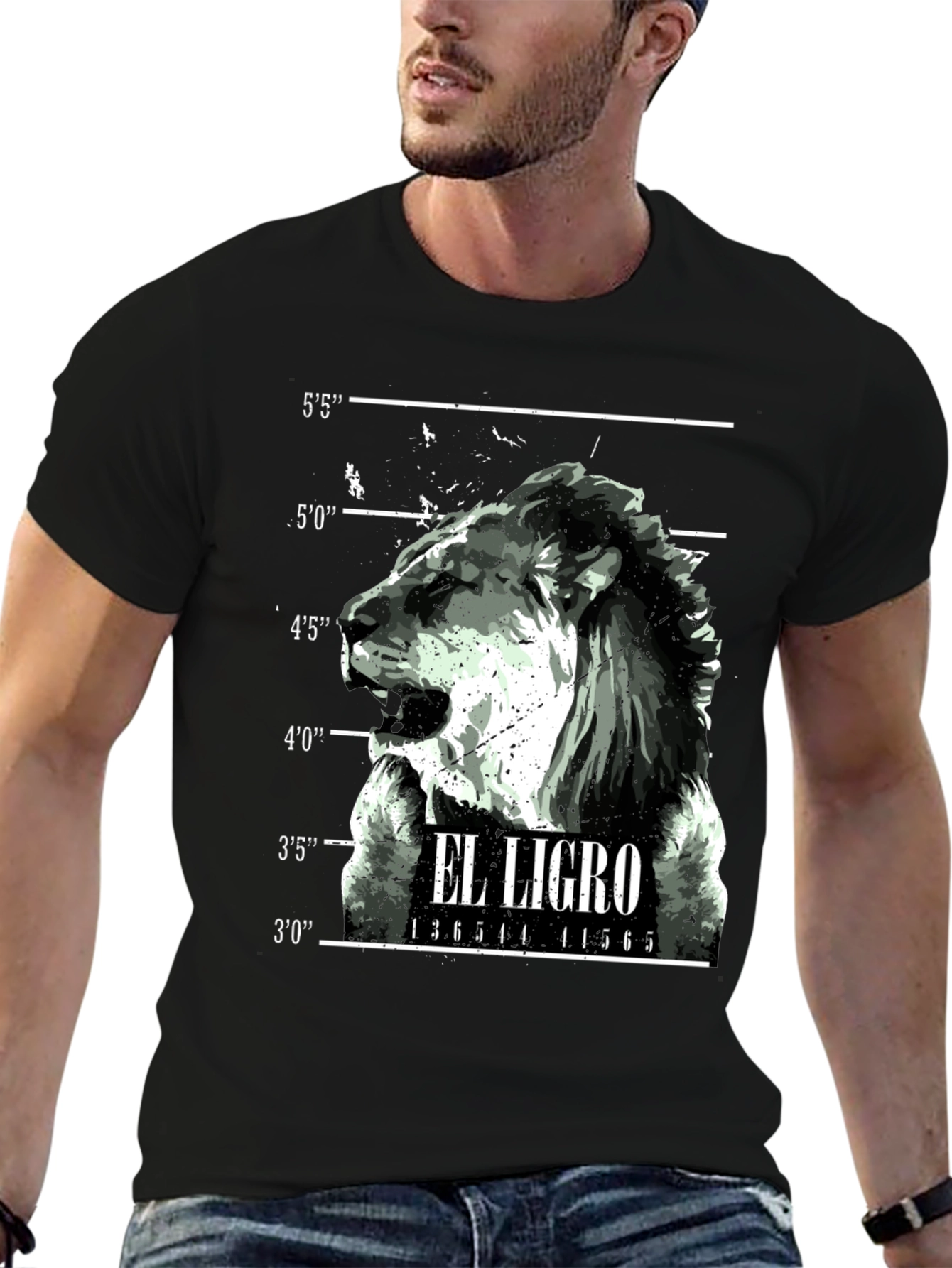 El Ligro Lion Mugshot Graphic Tee - Black