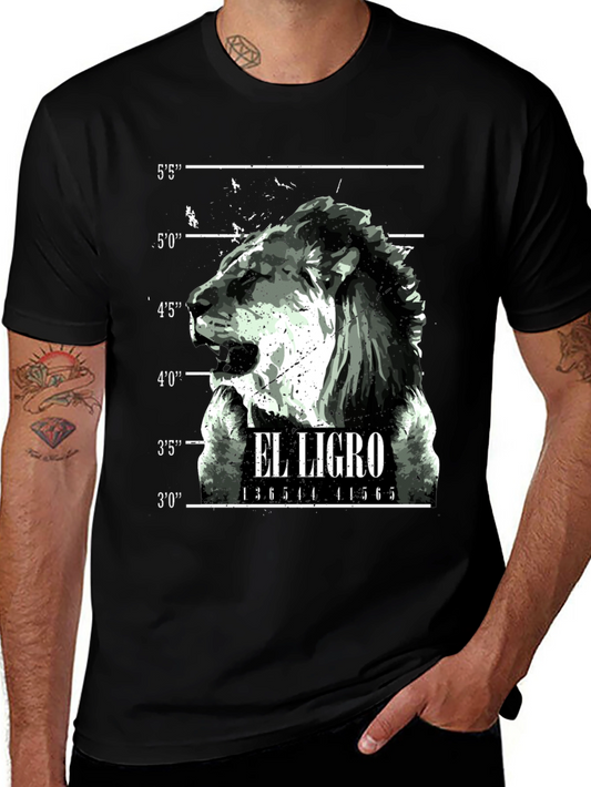 El Ligro Lion Mugshot Graphic Tee - Black