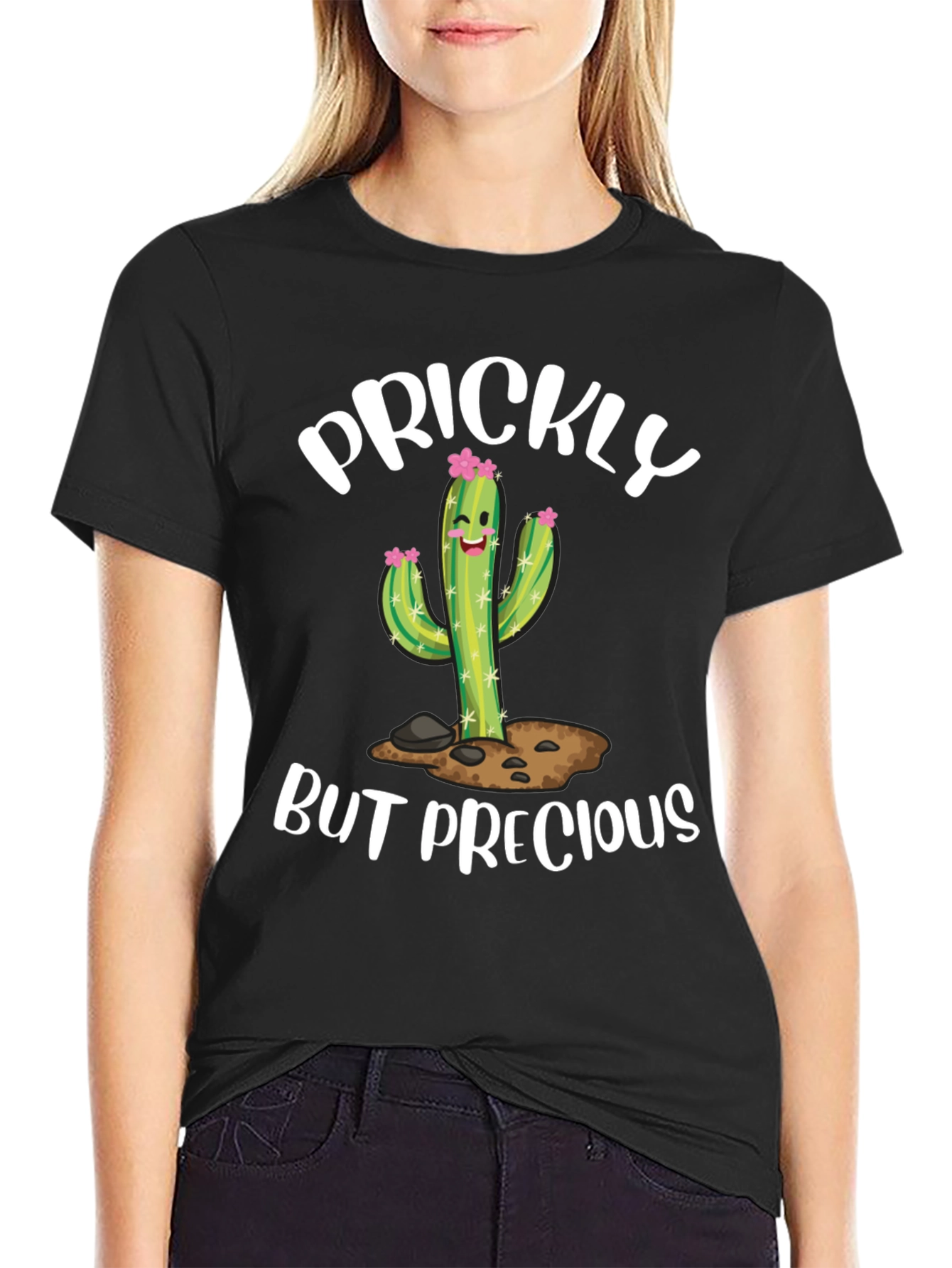 Prickly But Precious Cactus Graphic T-Shirt