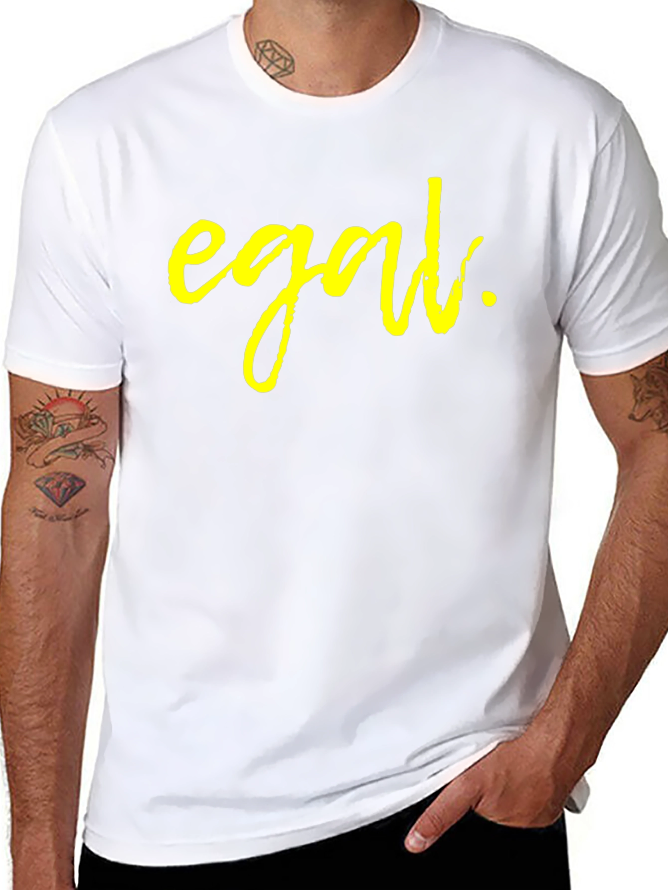 Egal Yellow Print Black T-Shirt