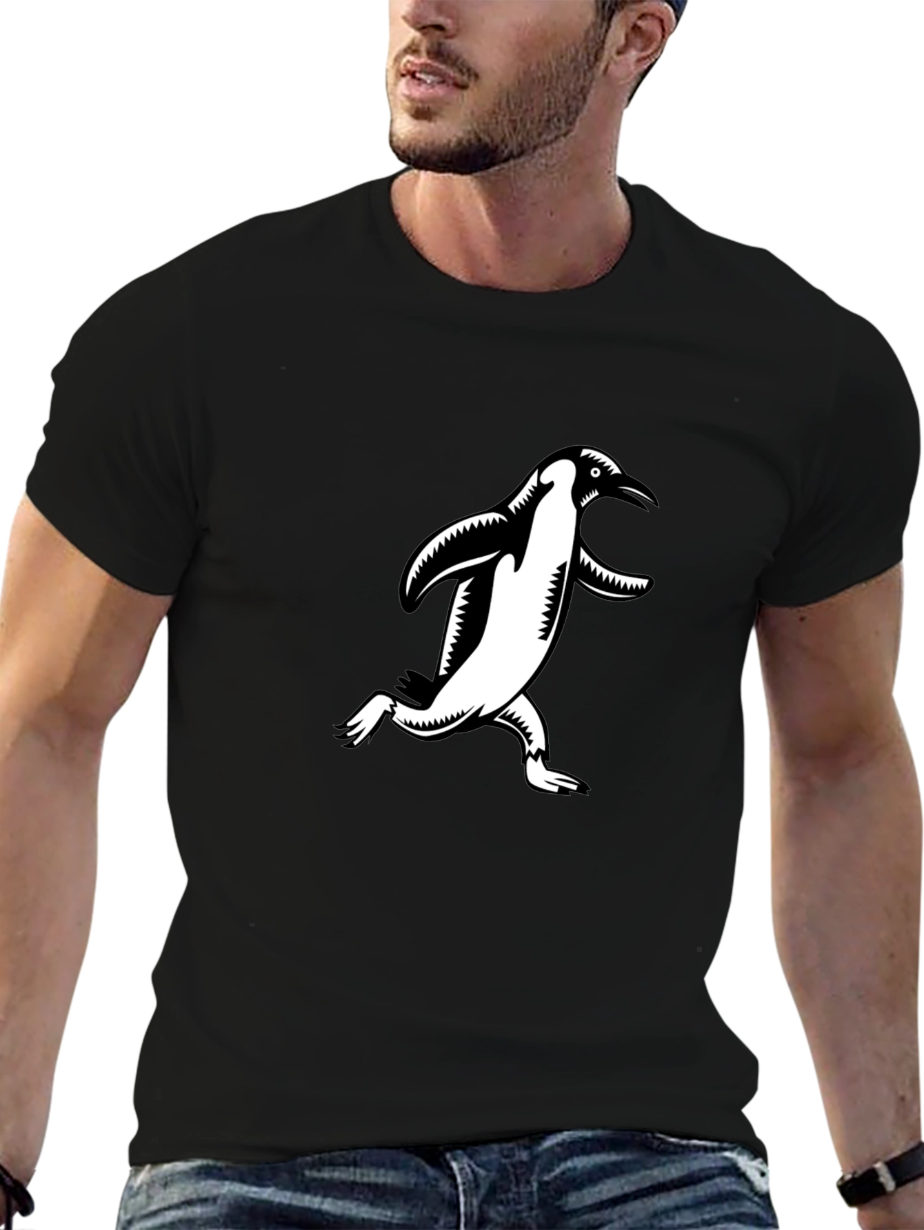 Penguin Graphic Tee - Black Cotton