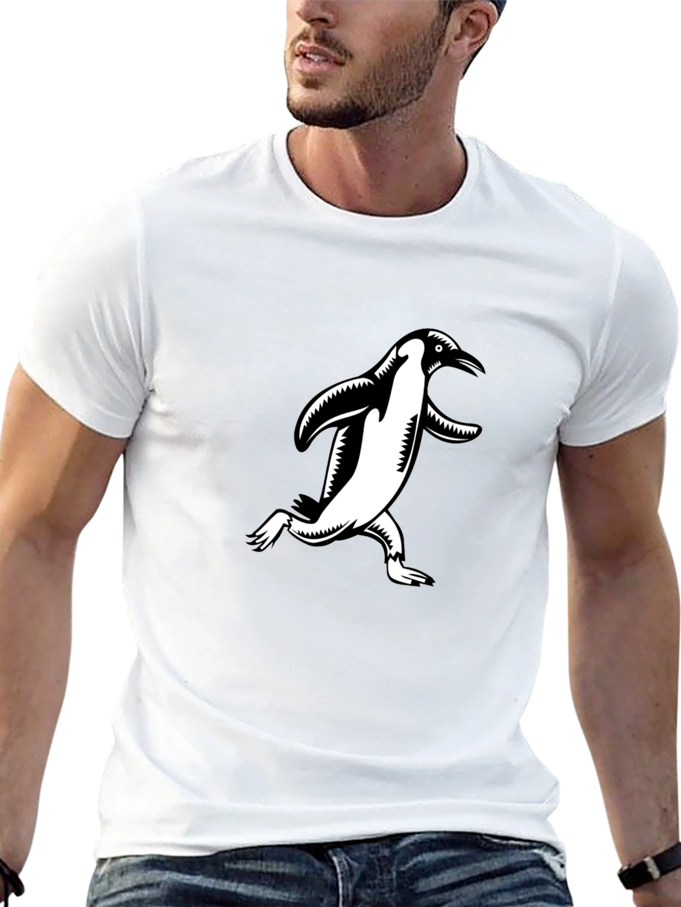 Penguin Graphic Tee - Black Cotton