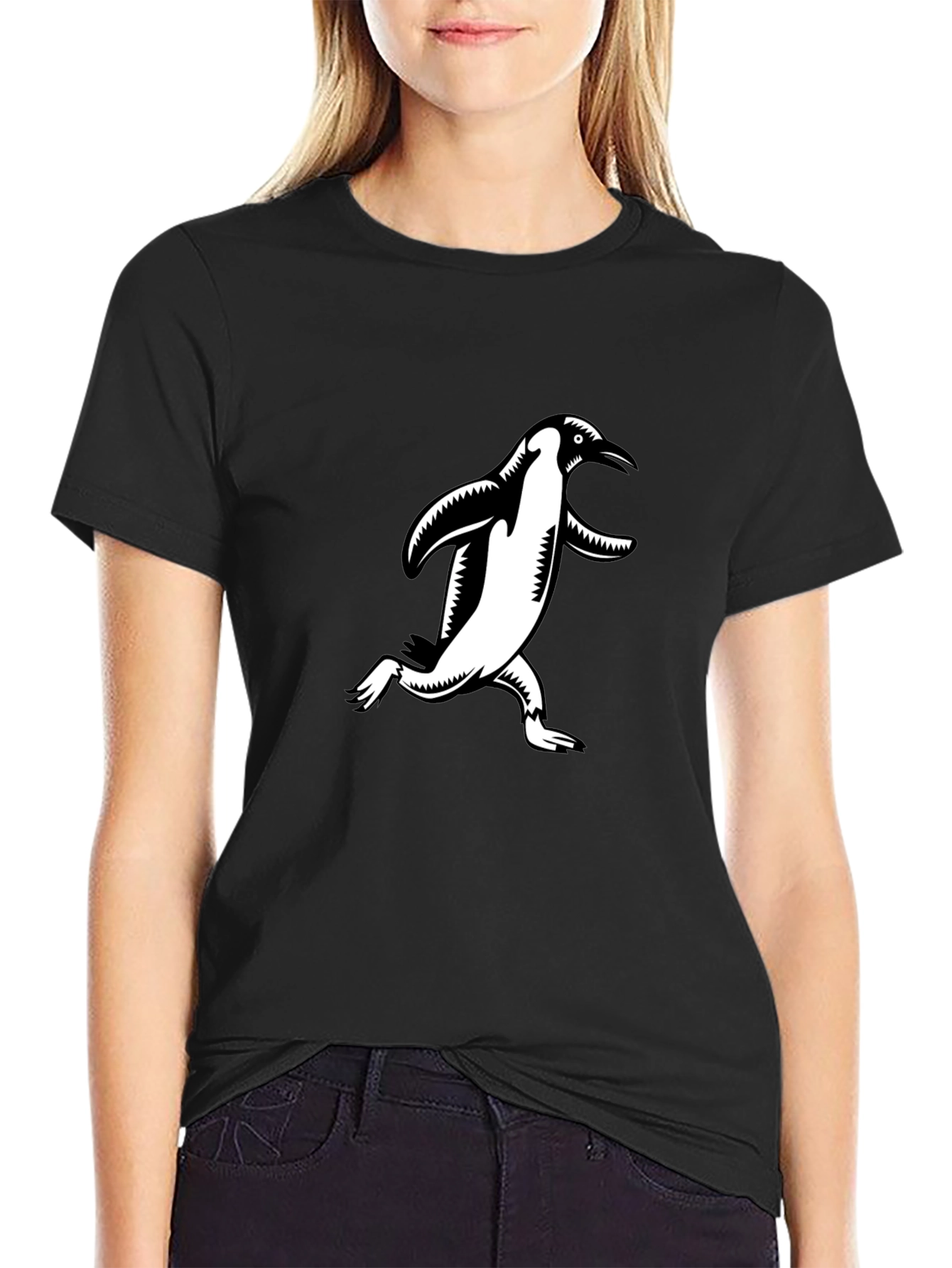 Penguin Graphic Tee - Black Cotton