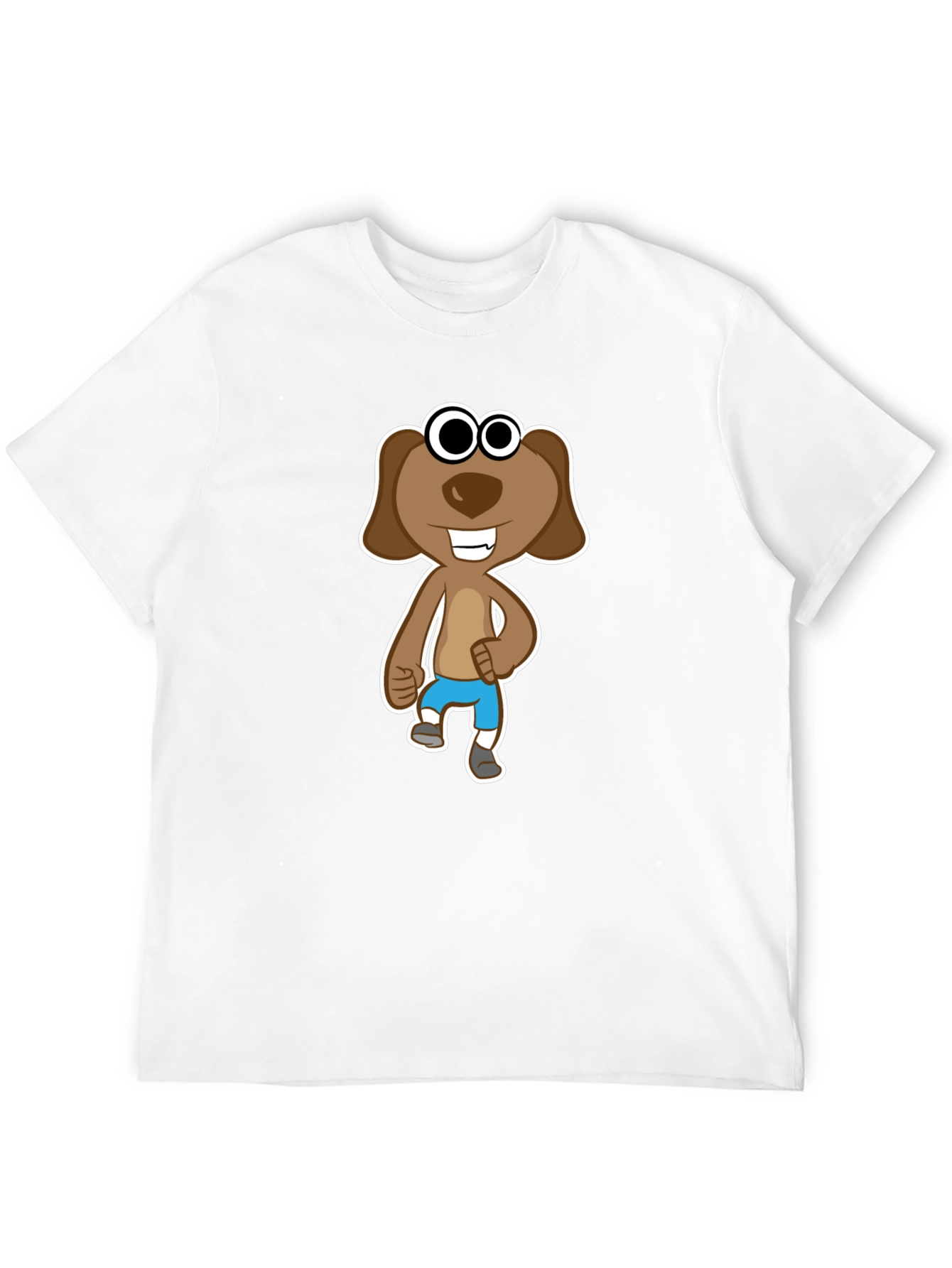 Cartoon Dog Graphic T-Shirt - Black