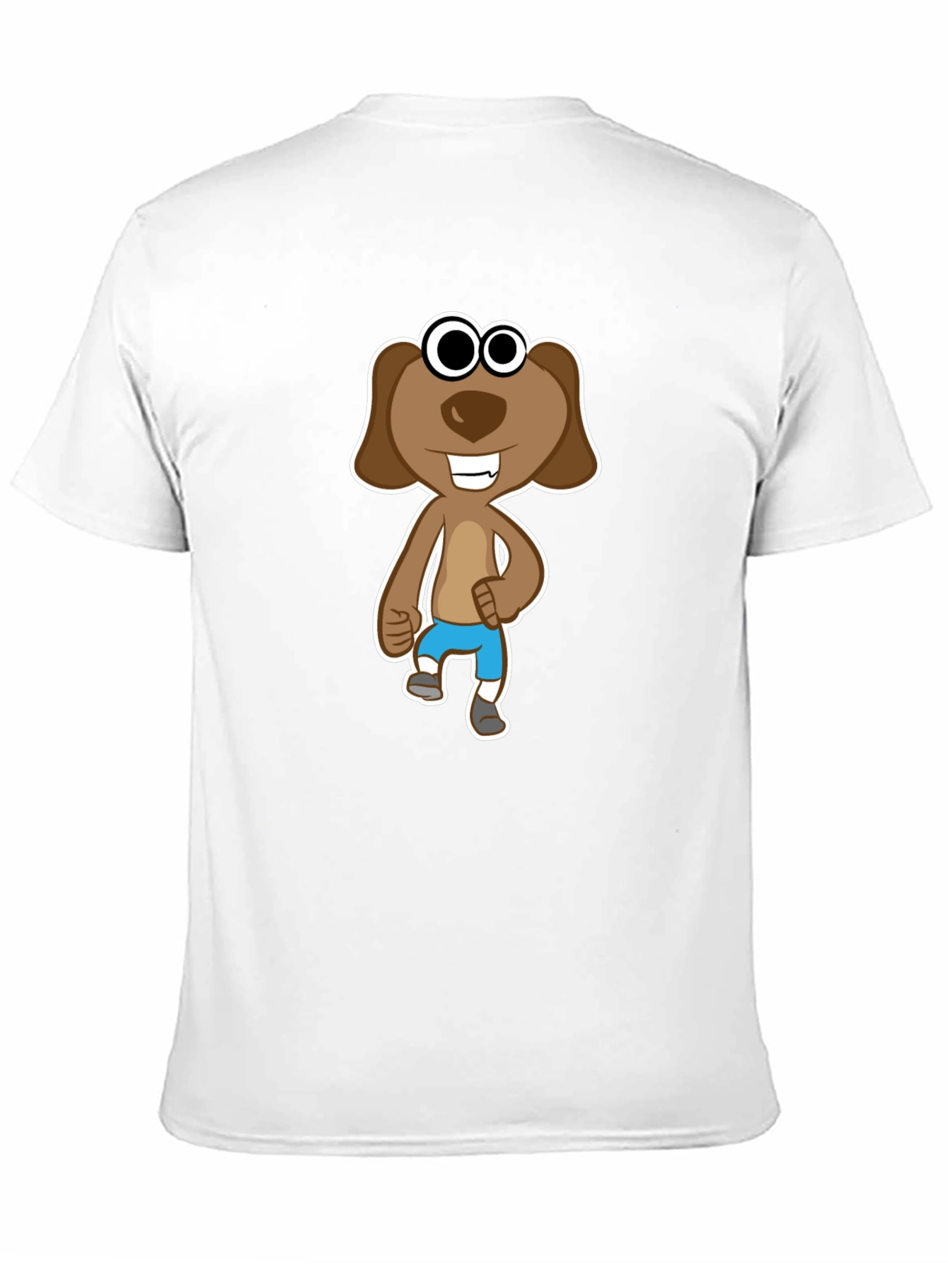 Cartoon Dog Graphic T-Shirt - Black