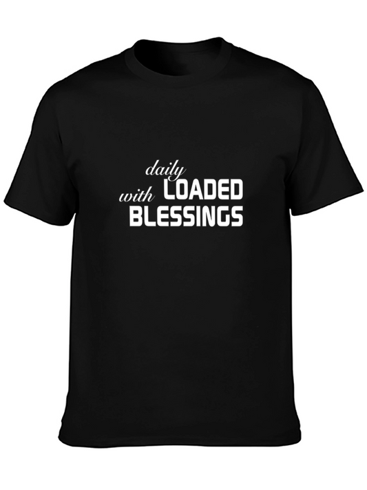 Daily with Loaded Blessings Black T-Shirt