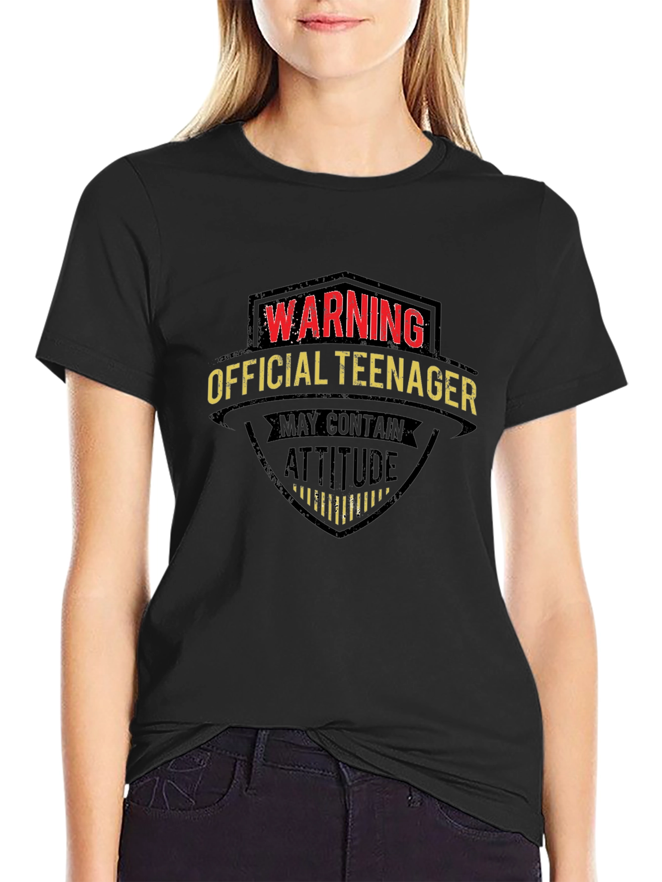 Warning Official Teenager Black T-Shirt