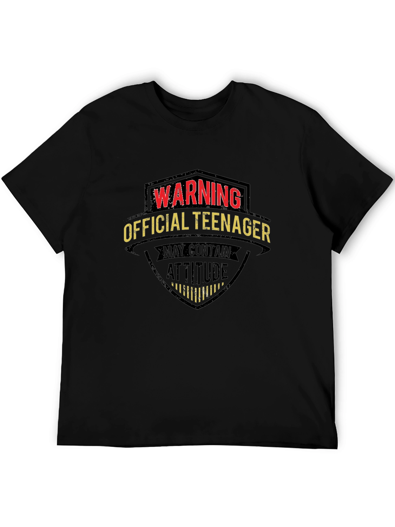 Warning Official Teenager Black T-Shirt