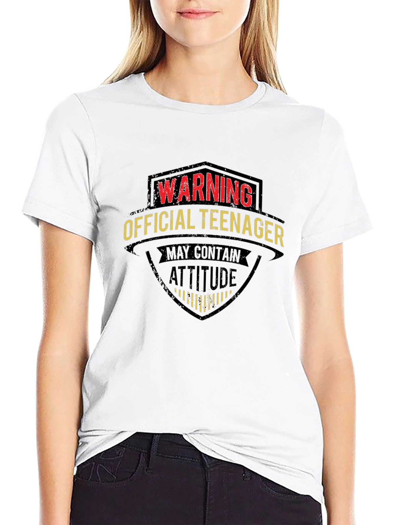 Warning Official Teenager Black T-Shirt