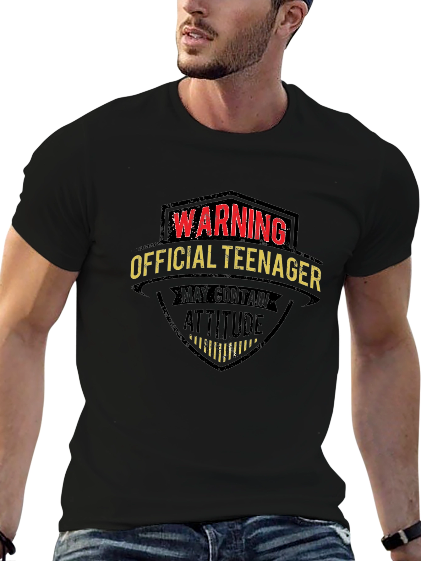 Warning Official Teenager Black T-Shirt