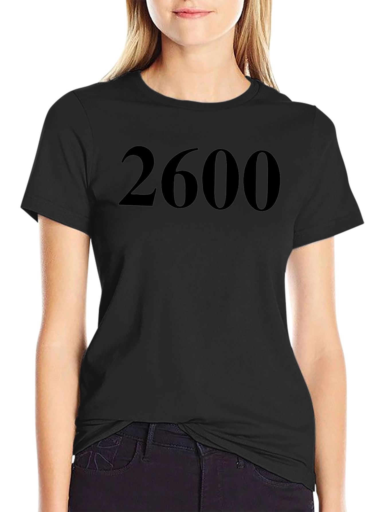 2600 Black Graphic Tee - Stylish & Comfortable