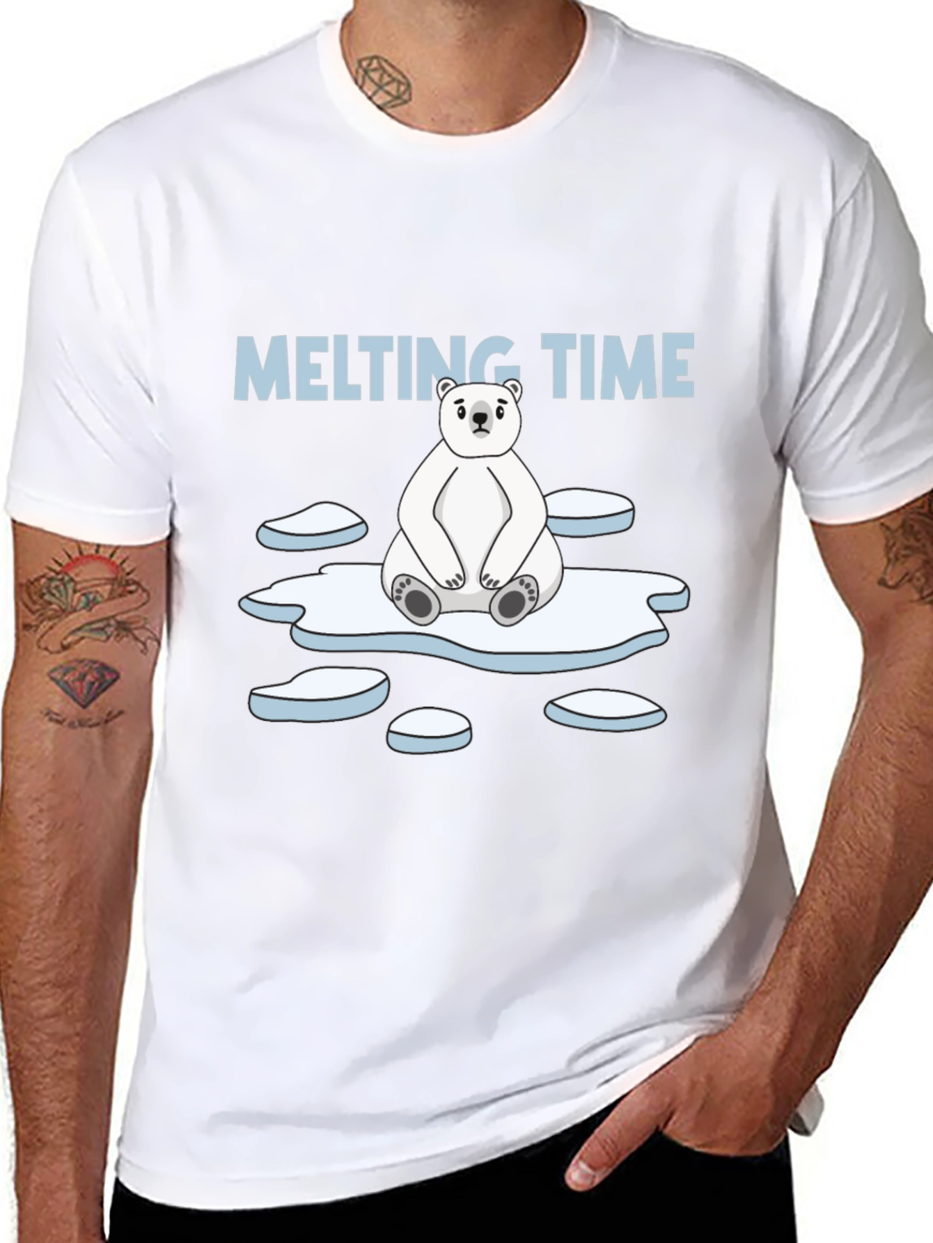 Melting Time Polar Bear Graphic T-Shirt