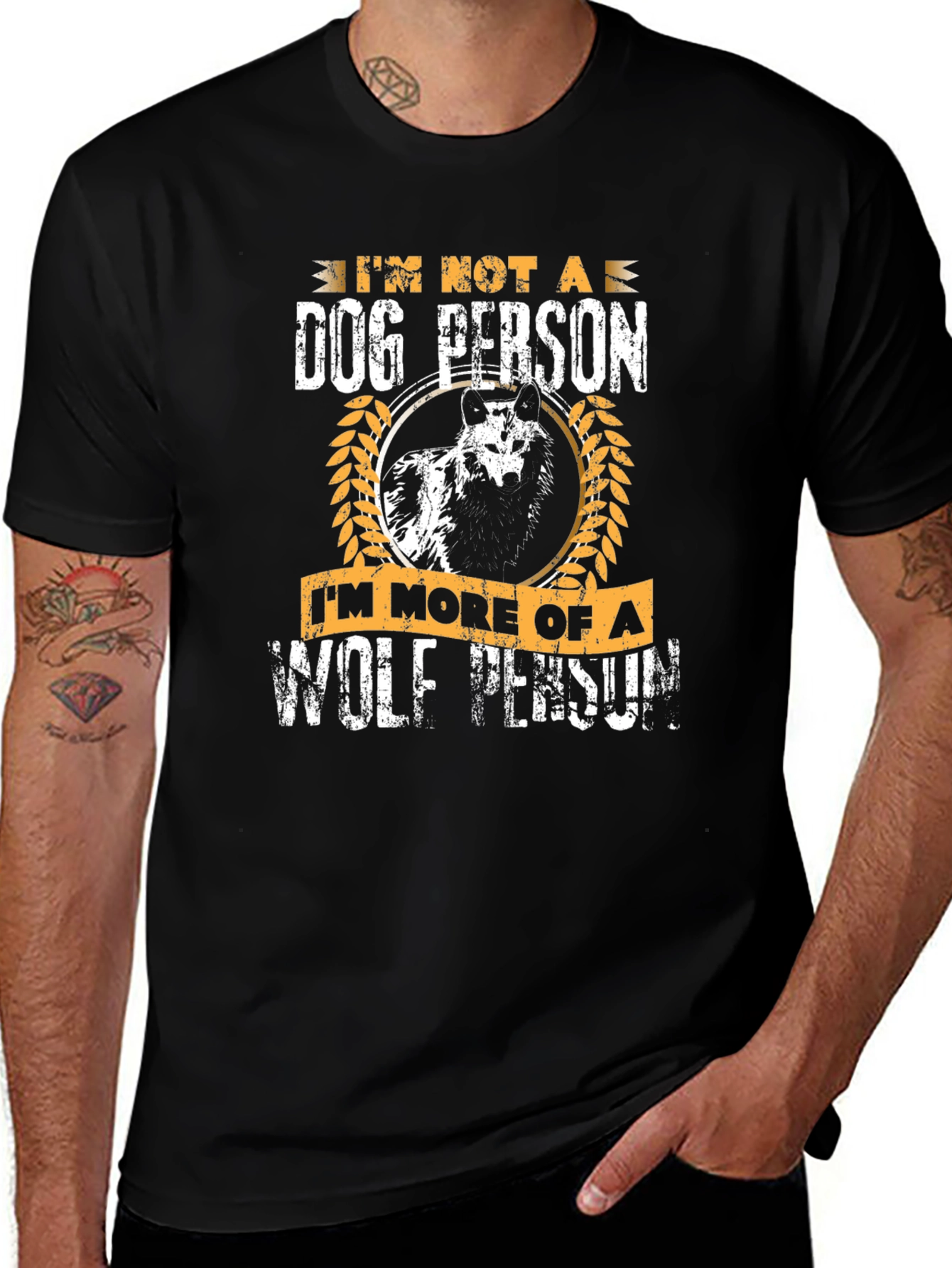 Wolf Person Tee - Black Graphic T-Shirt