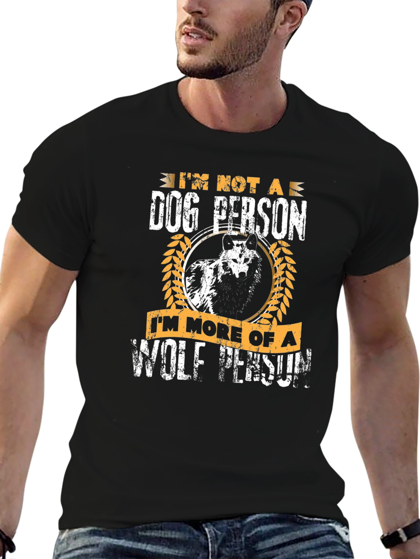 Wolf Person Tee - Black Graphic T-Shirt