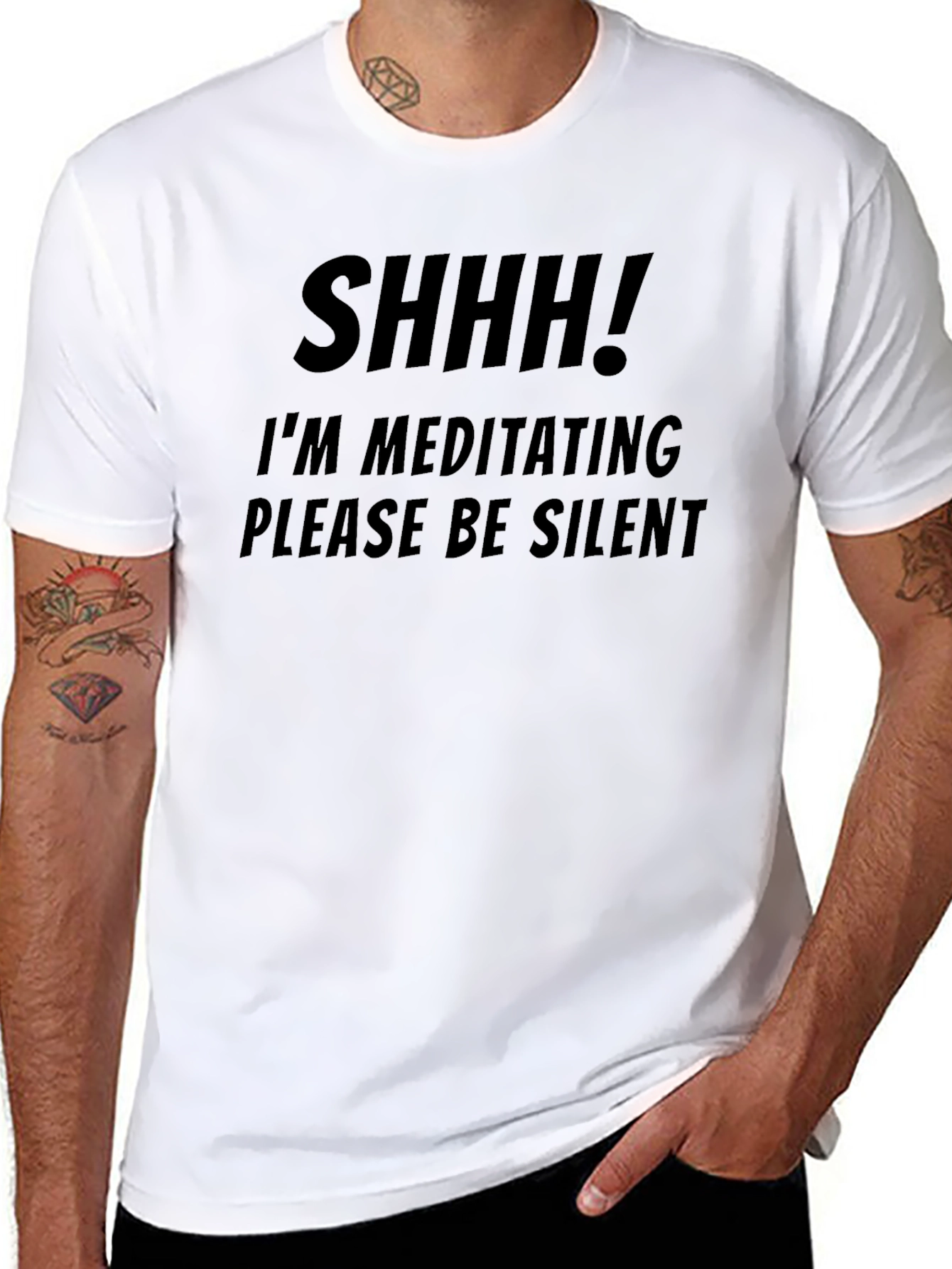 Shhh! Meditating Please Be Silent - Mens T-Shirt