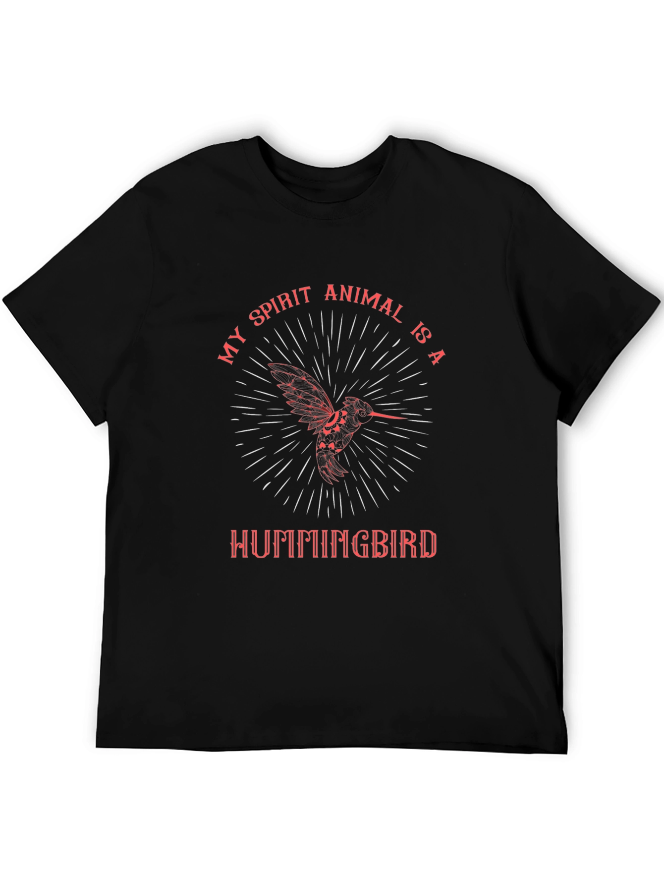 Hummingbird Spirit Animal Black Graphic Tee
