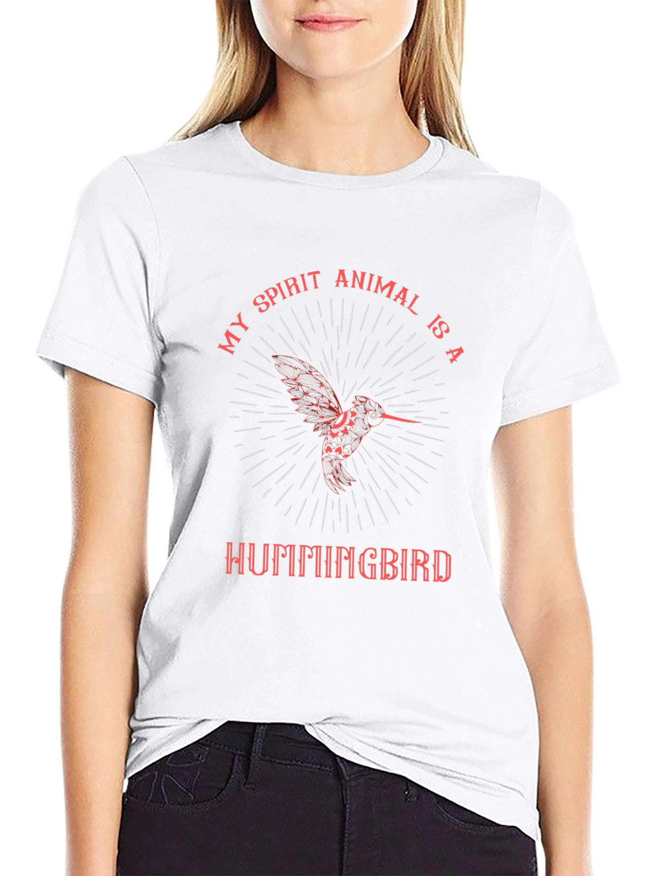 Hummingbird Spirit Animal Black Graphic Tee