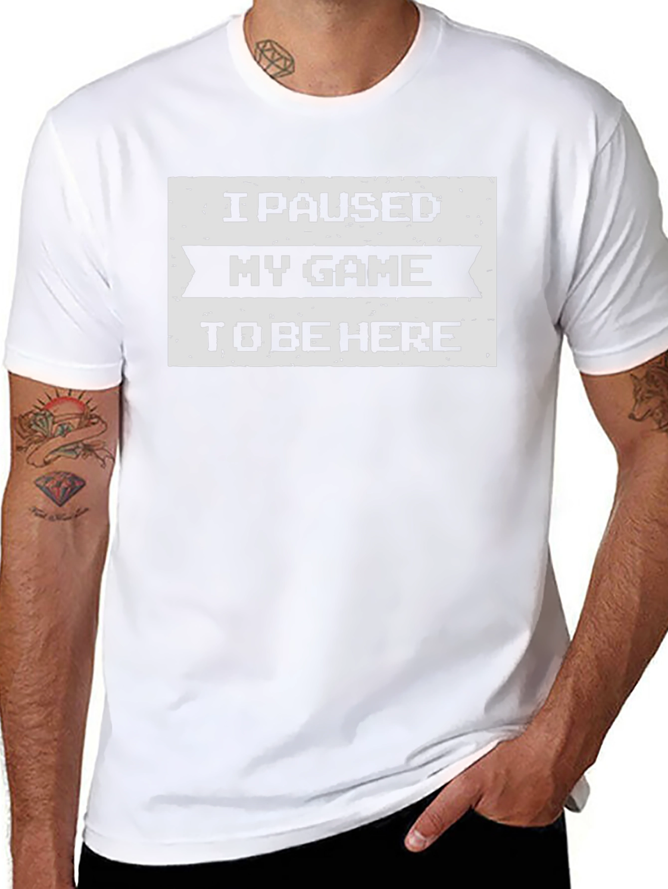 I Paused My Game To Be Here Black T-Shirt