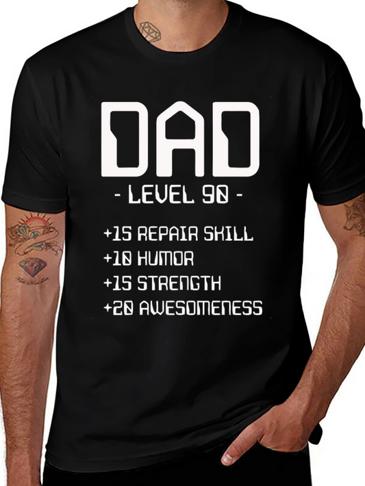 Dad Level 90 Funny Graphic T-Shirt